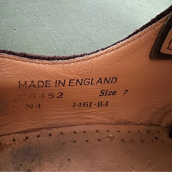 VTG England Two Tone Oxfords/Low Boots in Brown & Green Suede #1461-84 - Picture 6 of 10